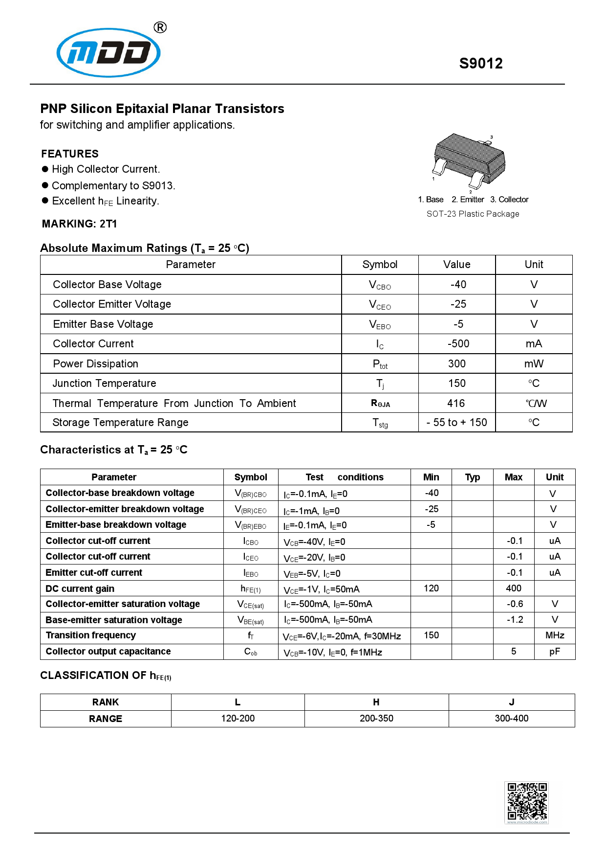 s9012参数与管脚图图片