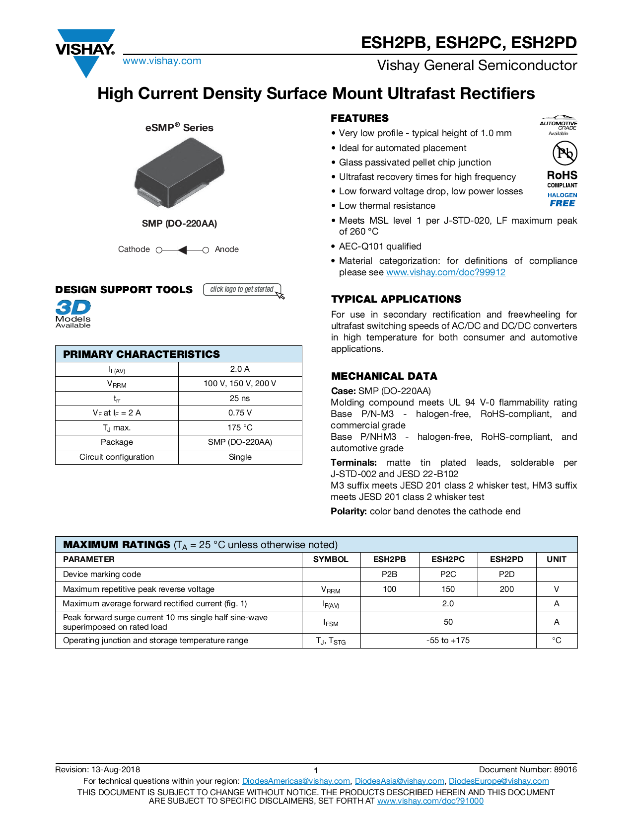 ESH2PD-M3/84A_（VISHAY(威世)）ESH2PD-M3/84A中文资料_价格_PDF手册-立创电子商城