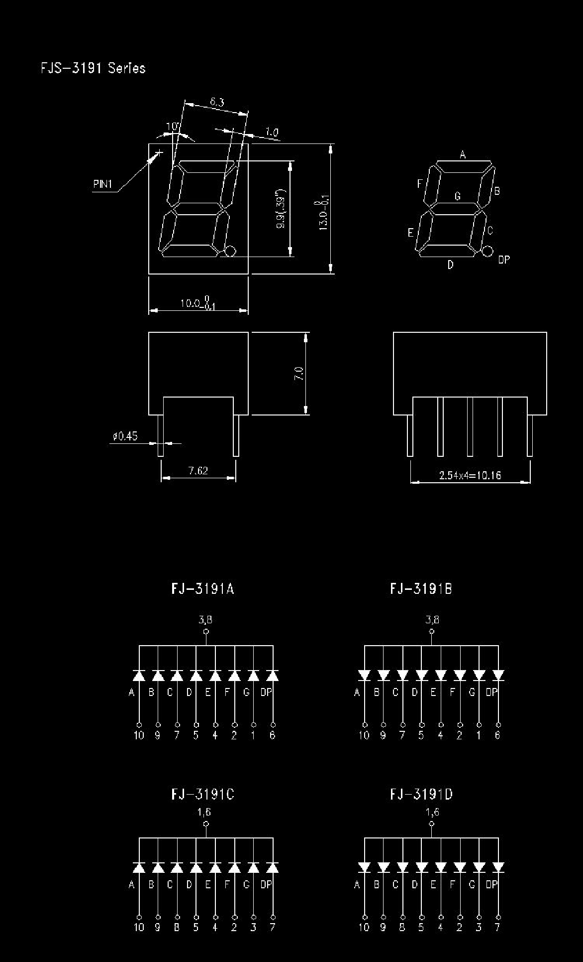 志浩led数码管fj3191bh采购_价格_数据手册 -立创商城