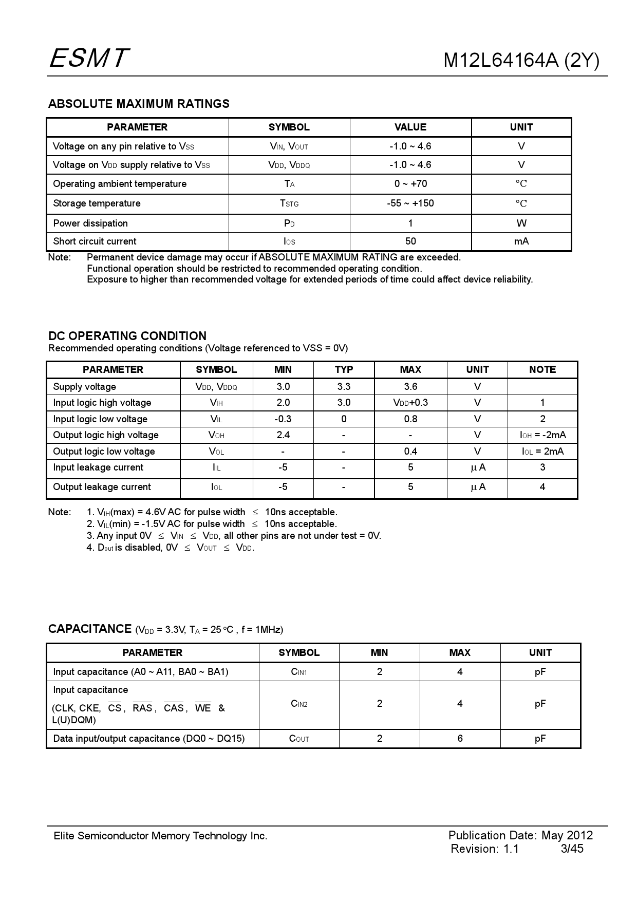 M12L64164A-5TG2C_（ESMT(晶豪)）M12L64164A-5TG2C中文资料_价格_PDF手册-立创电子商城