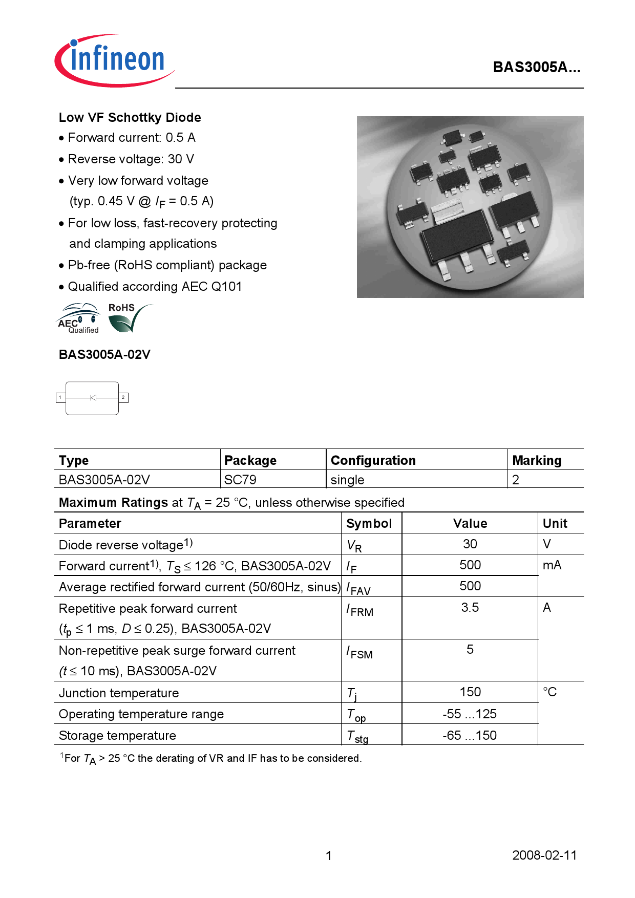 Bas025cf BAS 3005A-02V H6327_(Infineon(英飞凌))BAS 3005A-02V H6327中文资料_价格_PDF手册-立创电子商城