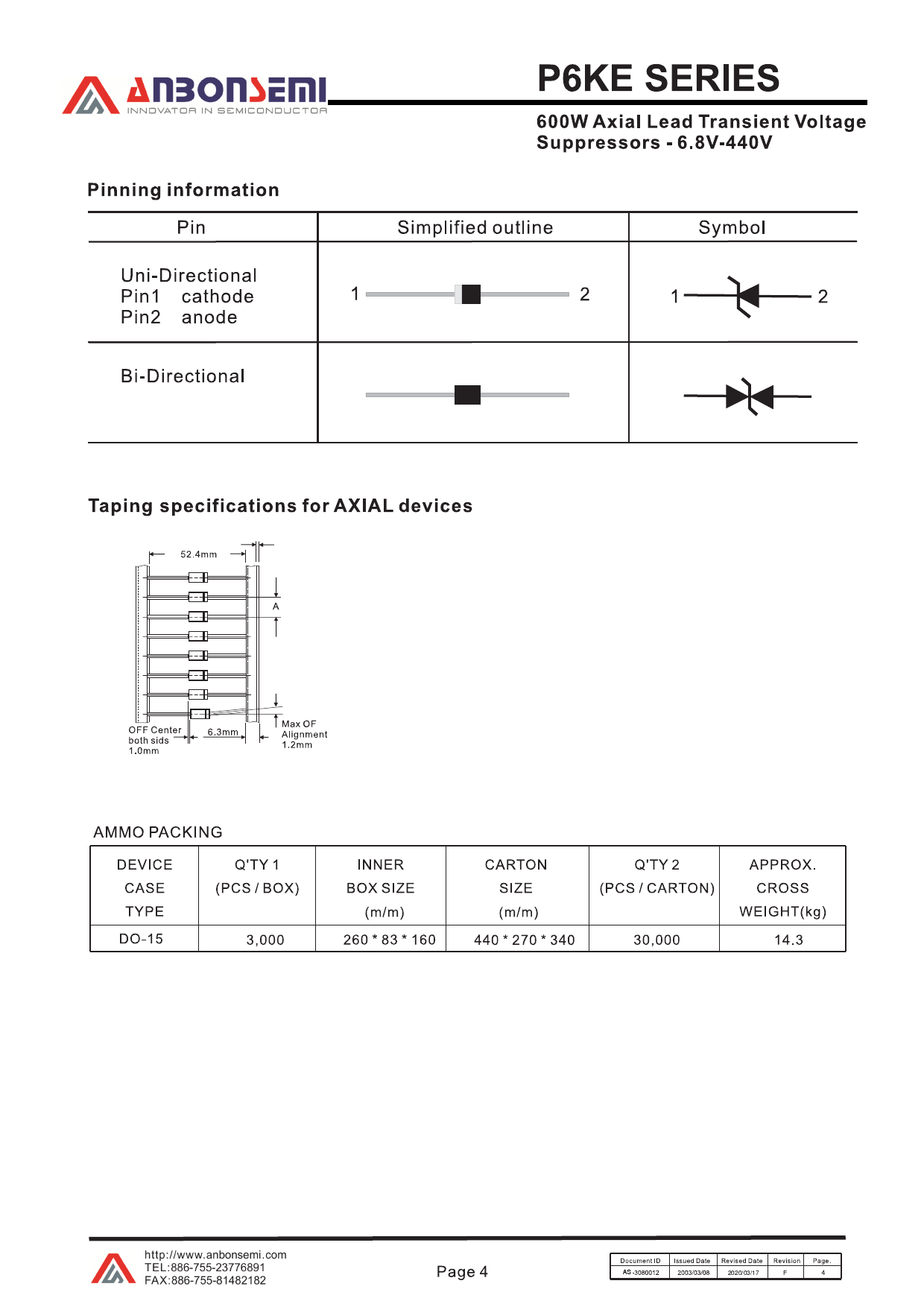 P6KE440CA_（AnBon(安邦)）P6KE440CA中文资料_价格_PDF手册-立创电子商城
