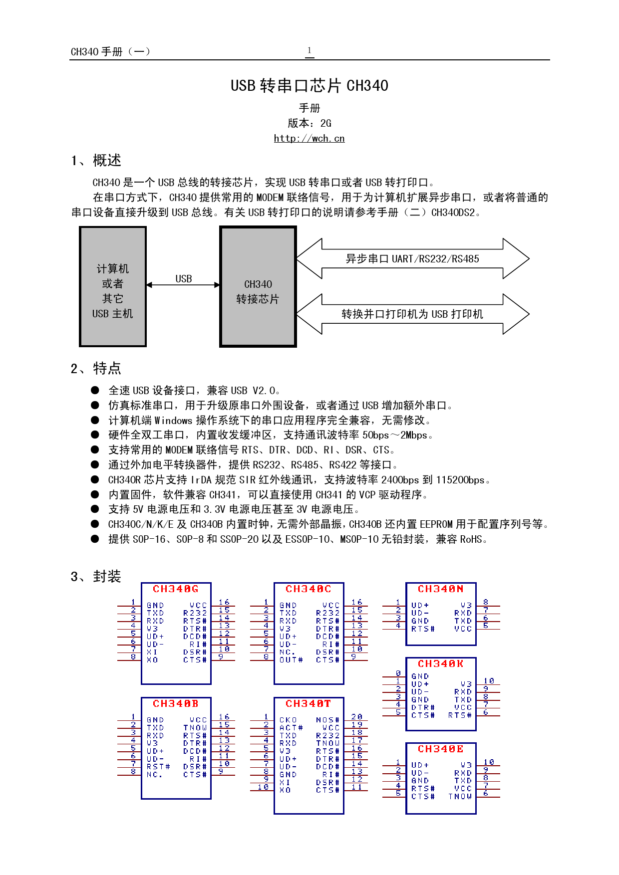 CH340B_（WCH(南京沁恒)）CH340B中文资料_价格_PDF手册-立创电子商城