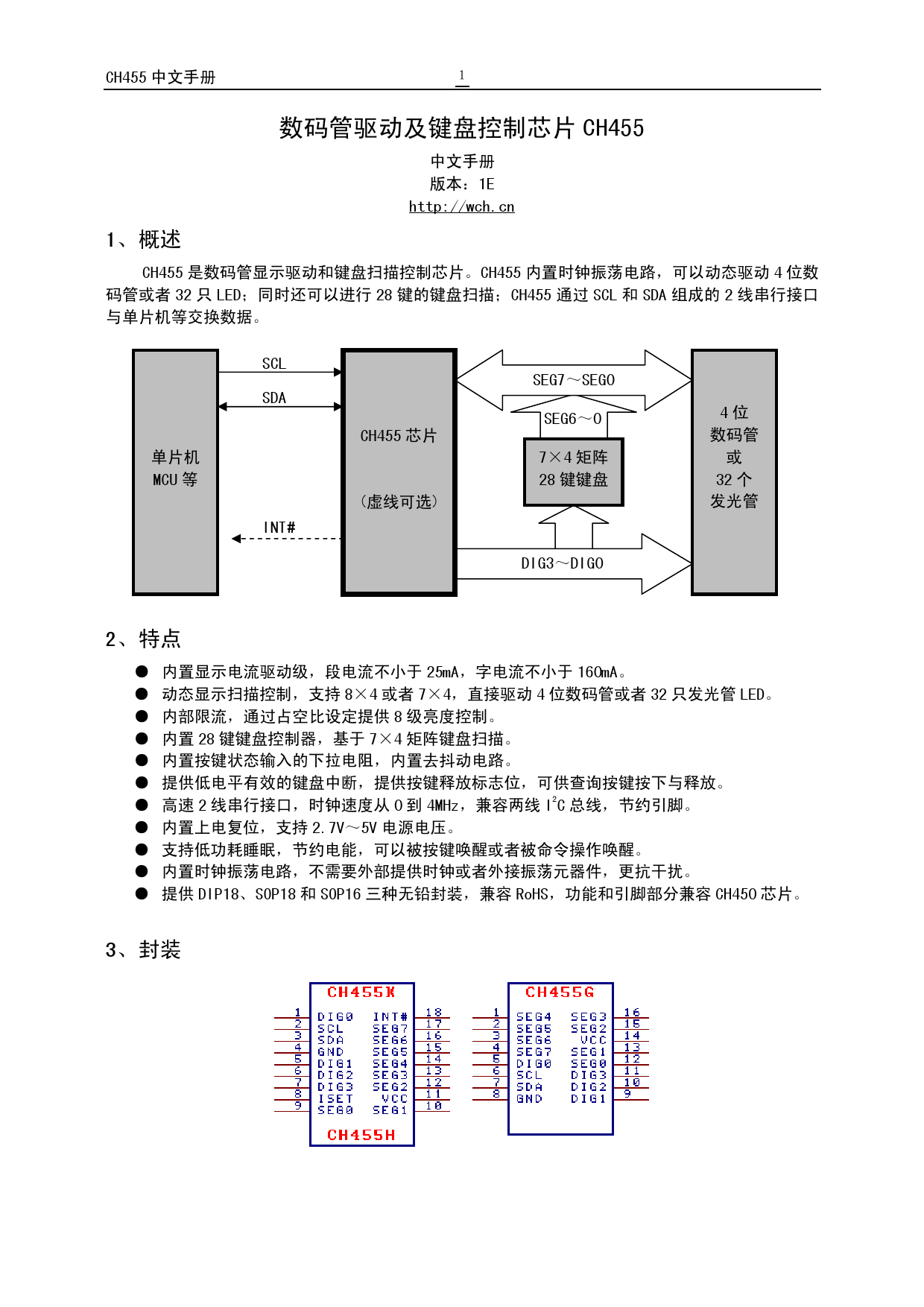 Ch455g Module CH455G_(WCH(南京沁恒))CH455G中文资料_价格_PDF手册-立创电子商城
