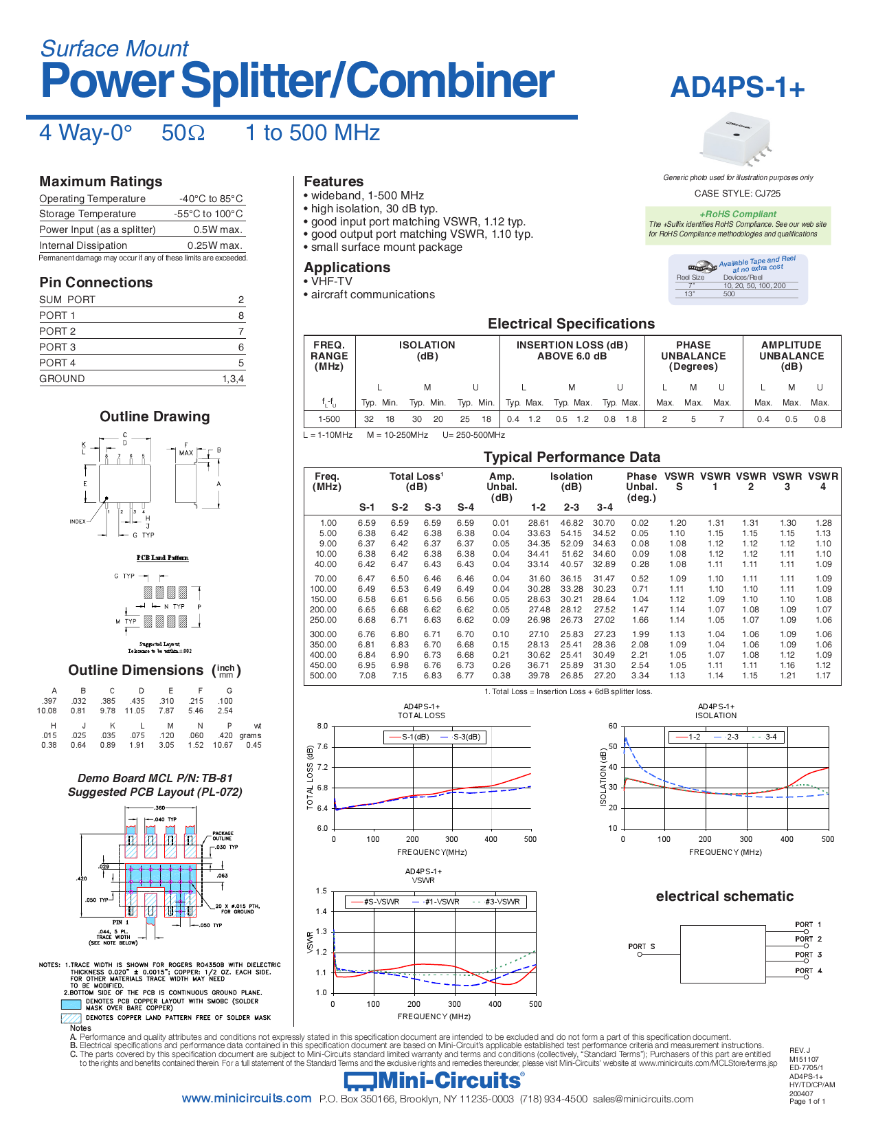 AD4PS-1+_（Mini-Circuits）AD4PS-1+中文资料_价格_PDF手册-立创电子商城