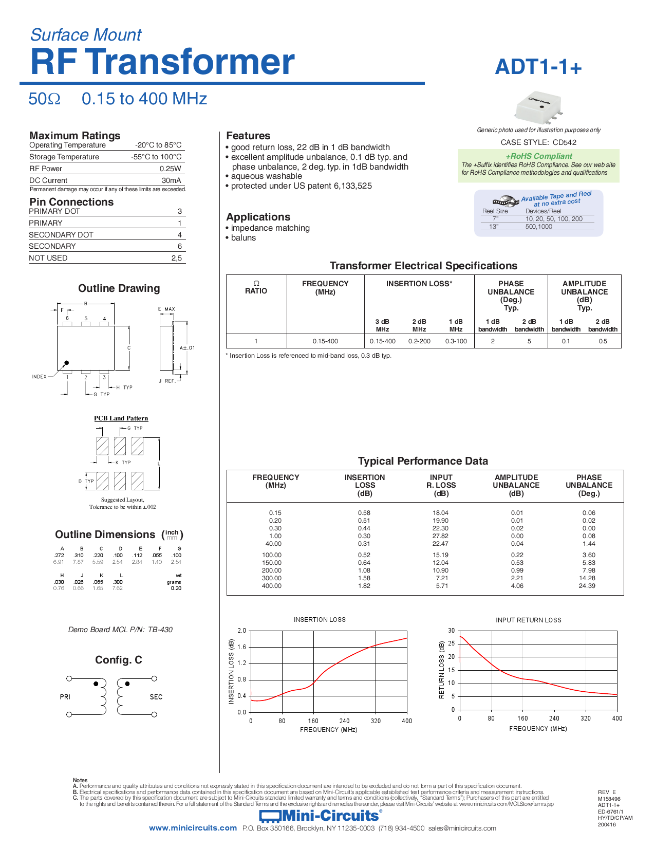 ADT1-1+_（Mini-Circuits）ADT1-1+中文资料_价格_PDF手册-立创电子商城