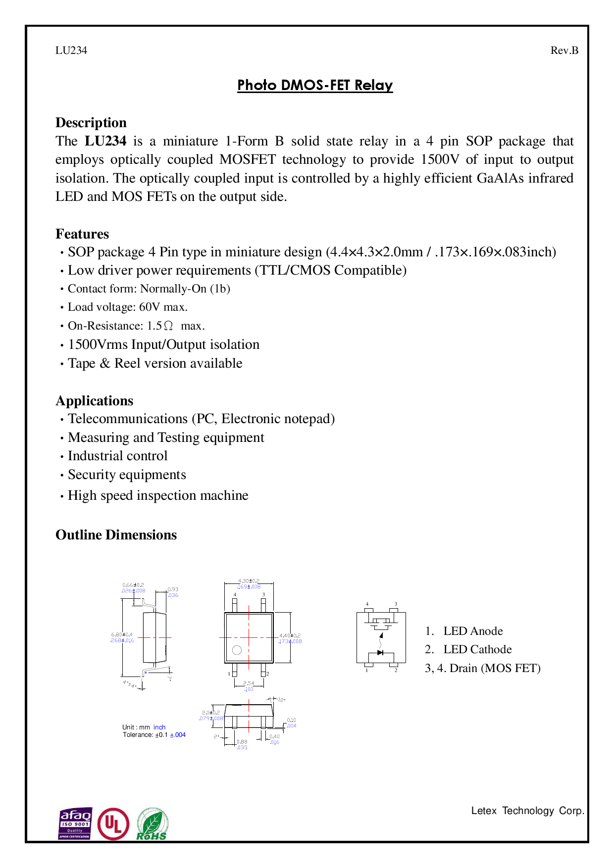 LU234_（Letex(丽太)）LU234中文资料_价格_PDF手册-立创电子商城