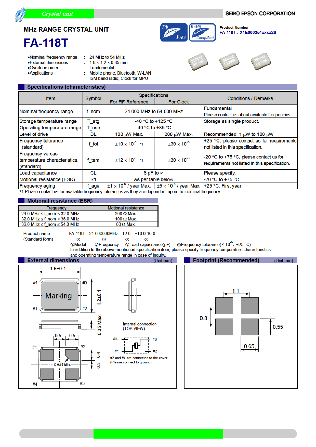 FA-118T 27.1200MD50Z-K3_（EPSON(爱普生)）FA-118T 27.1200MD50Z-K3中文资料_价格_PDF ...