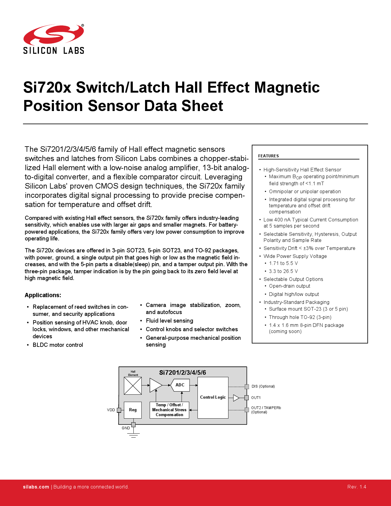 SI7201-B-87-IV_（SILICON LABS(芯科)）SI7201-B-87-IV中文资料_价格_PDF手册-立创电子商城