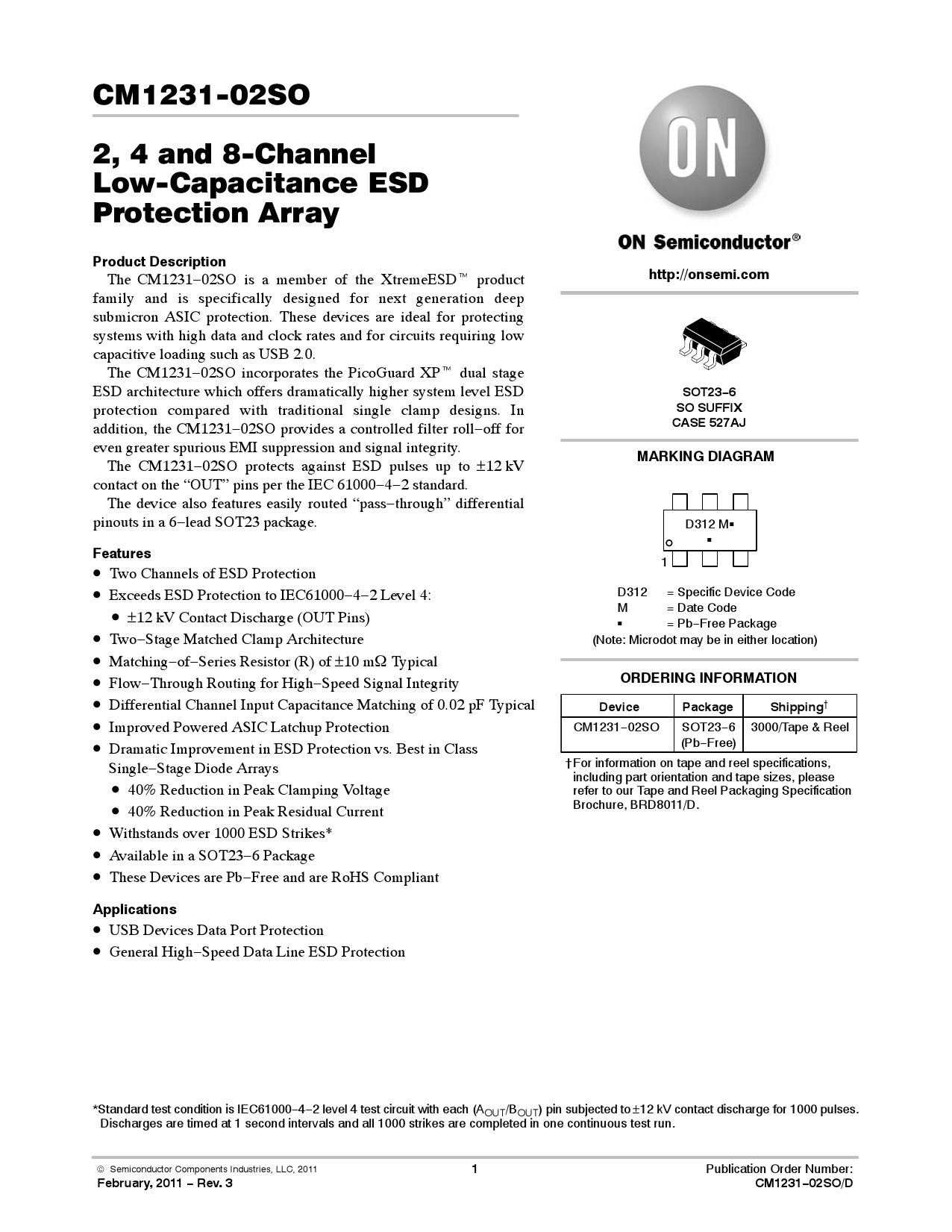 CM1231-02SO_（onsemi(安森美)）CM1231-02SO中文资料_价格_PDF手册-立创电子商城
