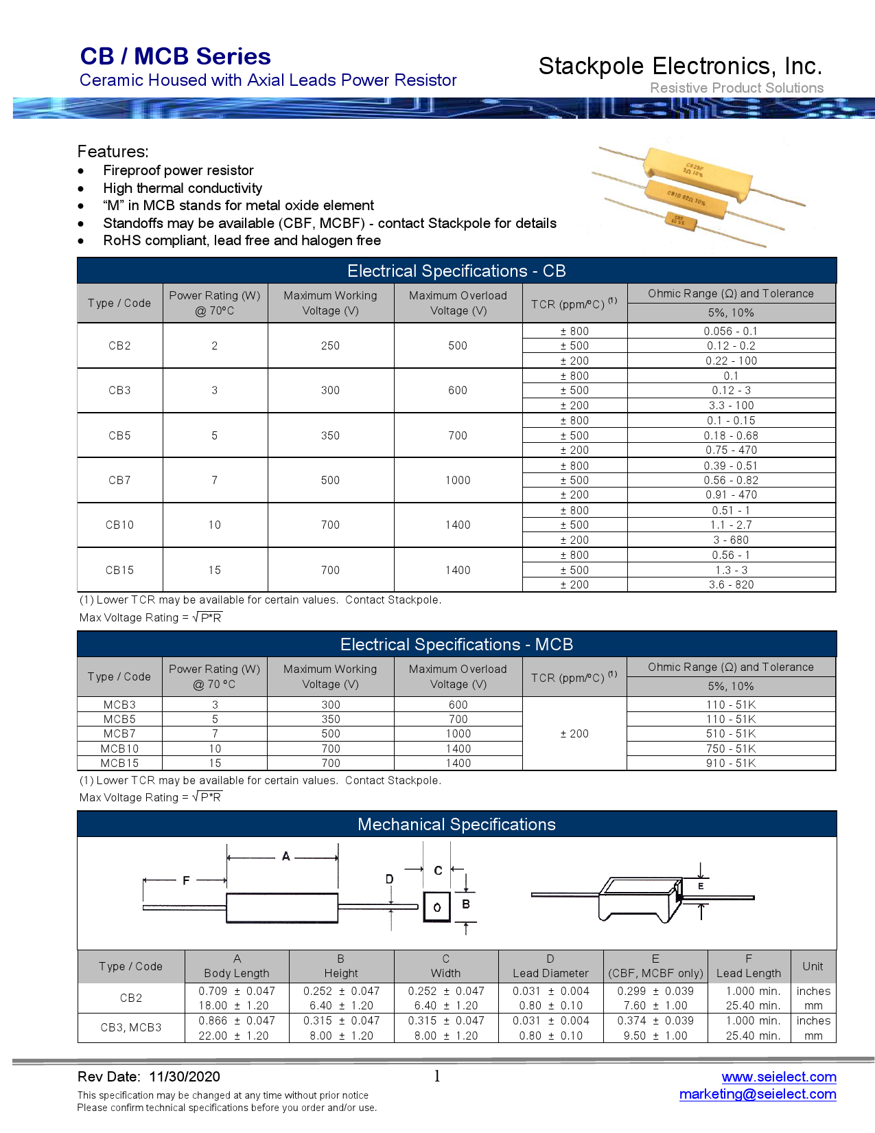 CB2JB22R0_（SEI(Stackpole Electronics Inc.)）CB2JB22R0中文资料_价格_PDF手册立创电子商城