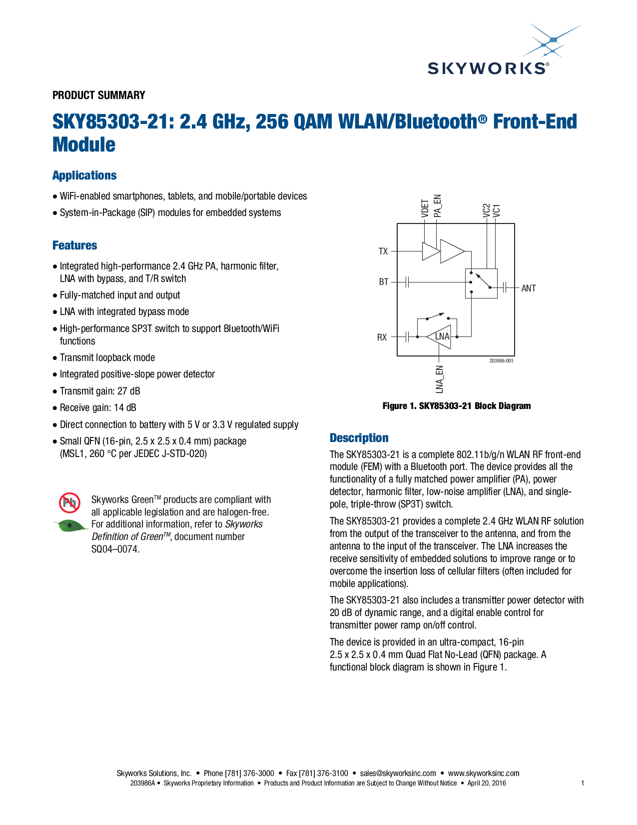 SKY85303-21_（SKYWORKS）SKY85303-21中文资料_价格_PDF手册-立创电子商城