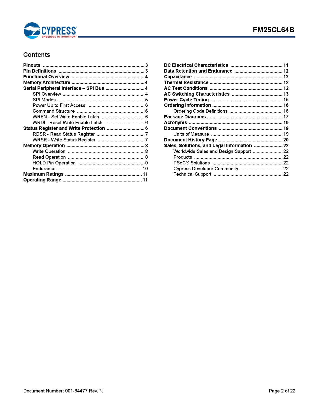 FM25CL64B-G_（CYPRESS(赛普拉斯)）FM25CL64B-G中文资料_价格_PDF手册-立创电子商城