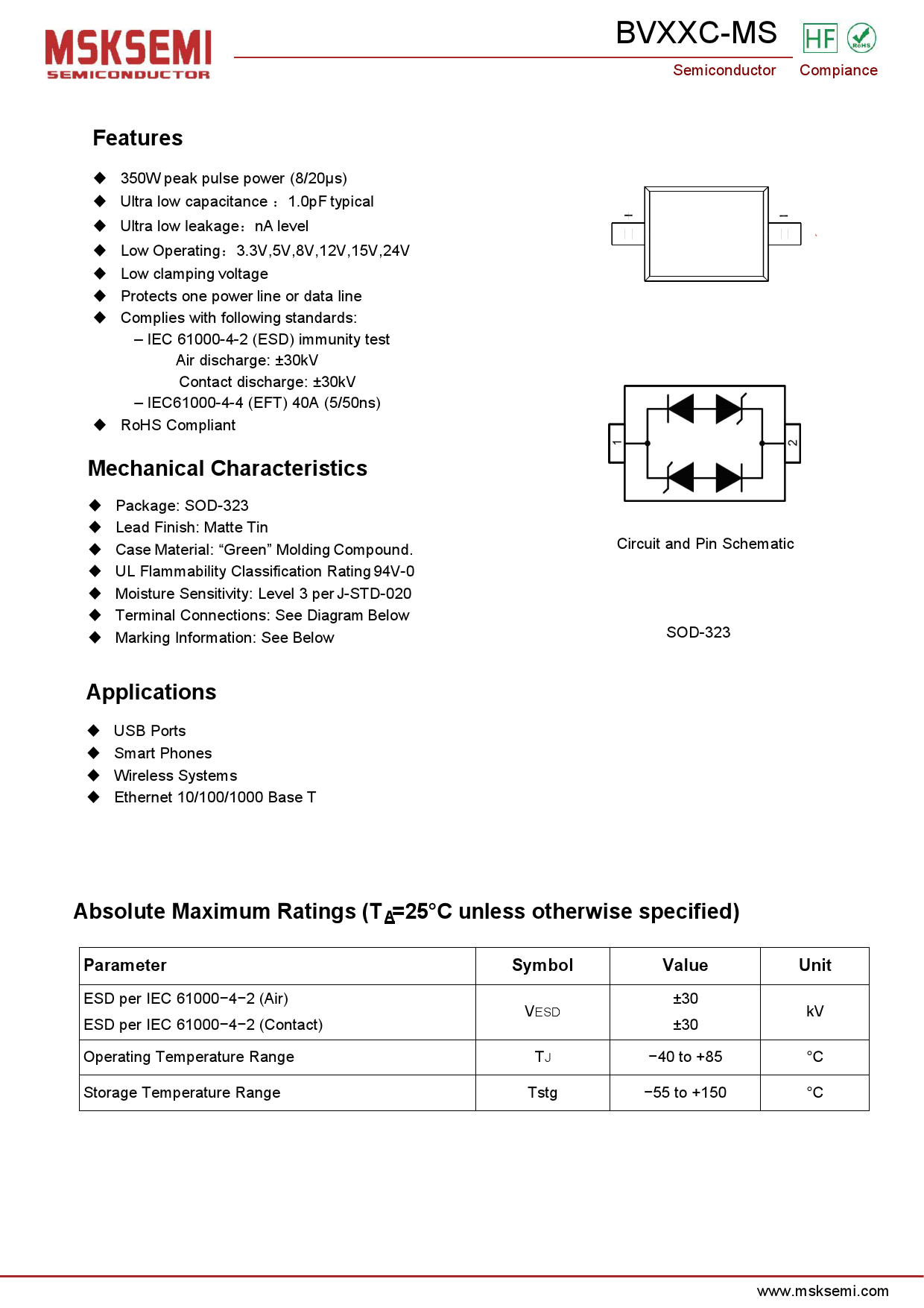 BV05C-MS_（MSKSEMI(美森科)）BV05C-MS中文资料_价格_PDF手册-立创电子商城
