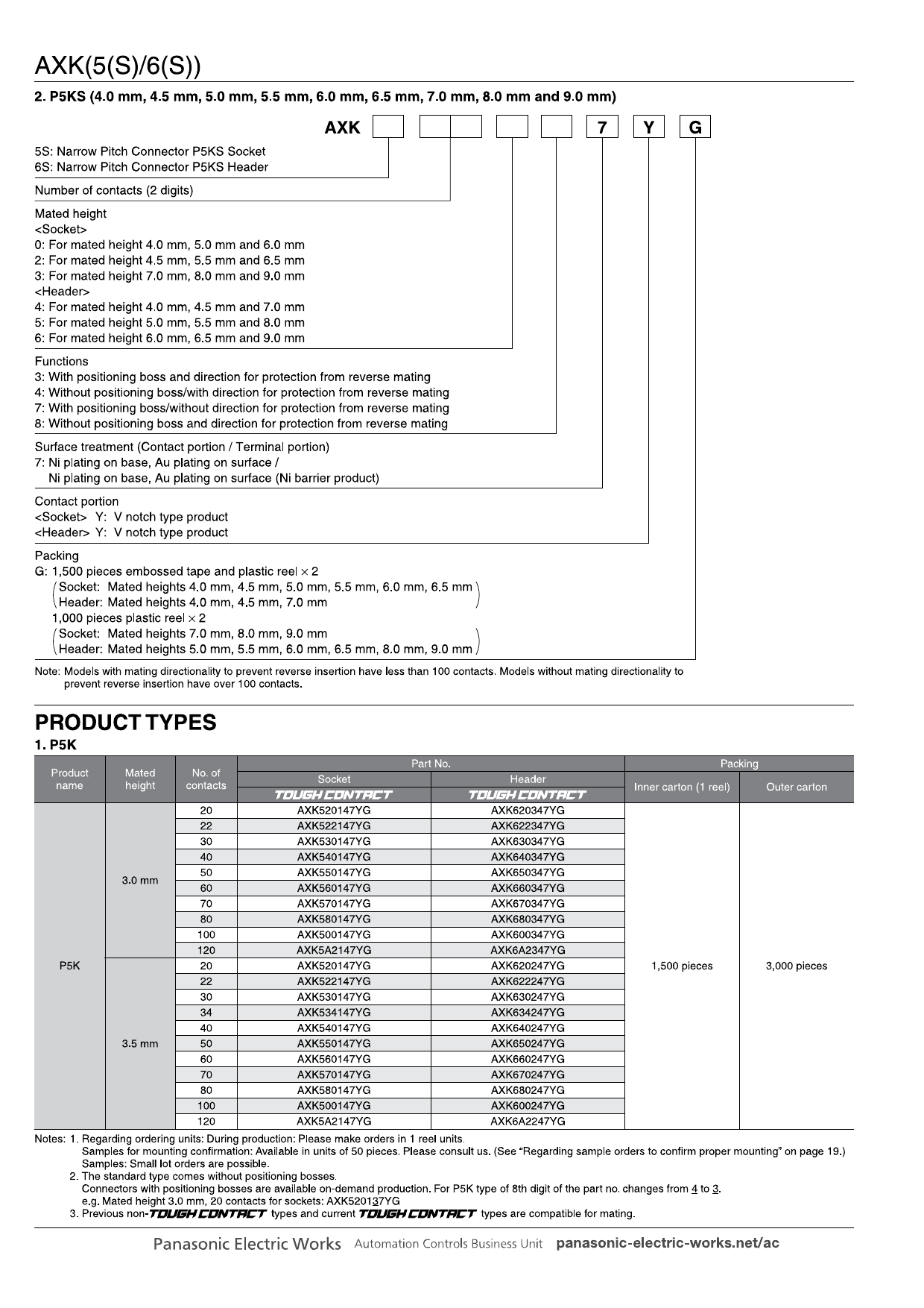 AXK6A2337YG_（PANASONIC(松下)）AXK6A2337YG中文资料_价格_PDF手册-立创电子商城