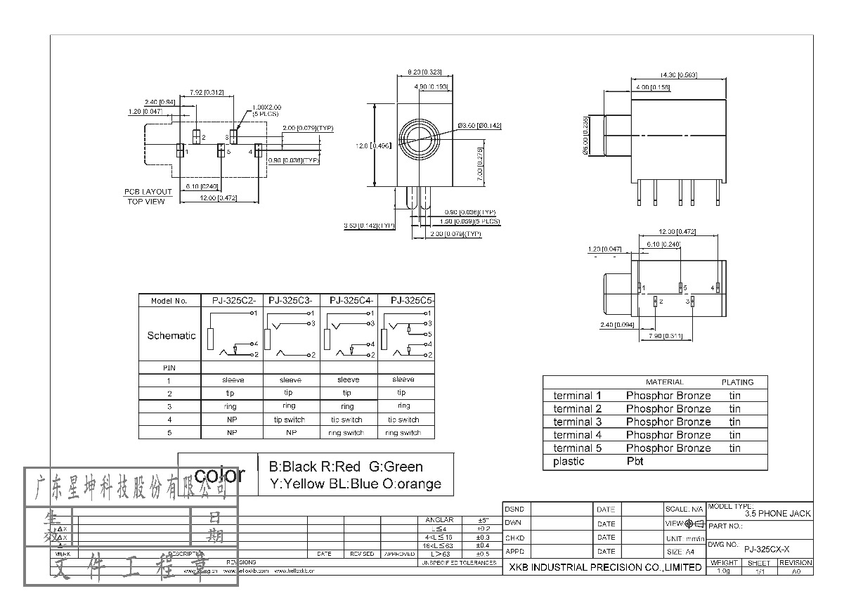pj-325c5-bl_(xkb connectivity(中国星坤))pj-325c5-bl中文资料_价格