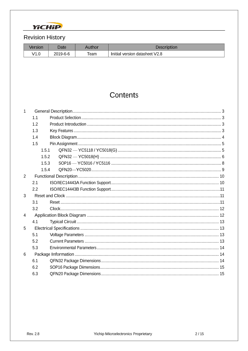 YC5018_（YICHIP(易兆微)）YC5018中文资料_价格_PDF手册-立创电子商城