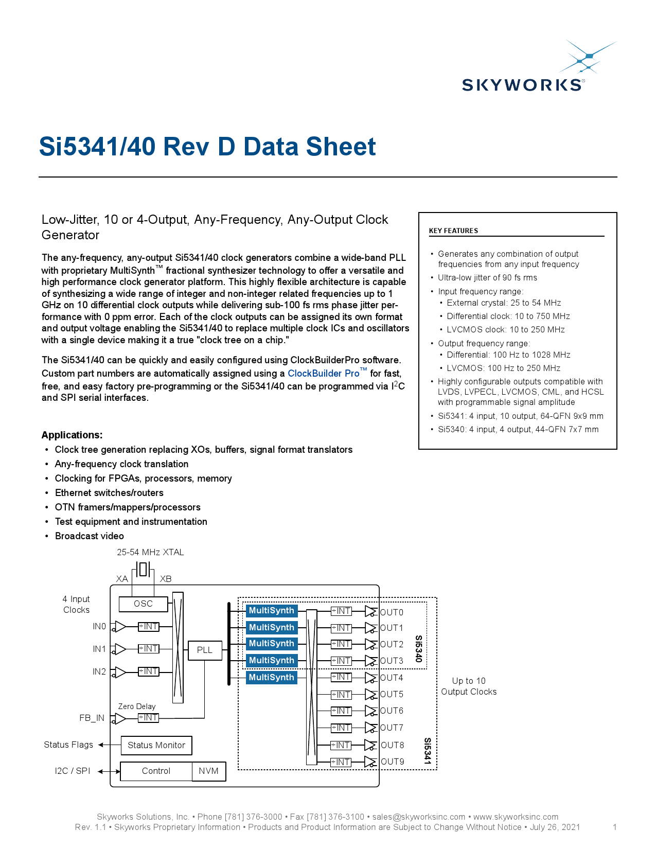 SI5341B-D09648-GM_（SILICON LABS(芯科)）SI5341B-D09648-GM中文资料_价格_PDF手册-立创电子商城