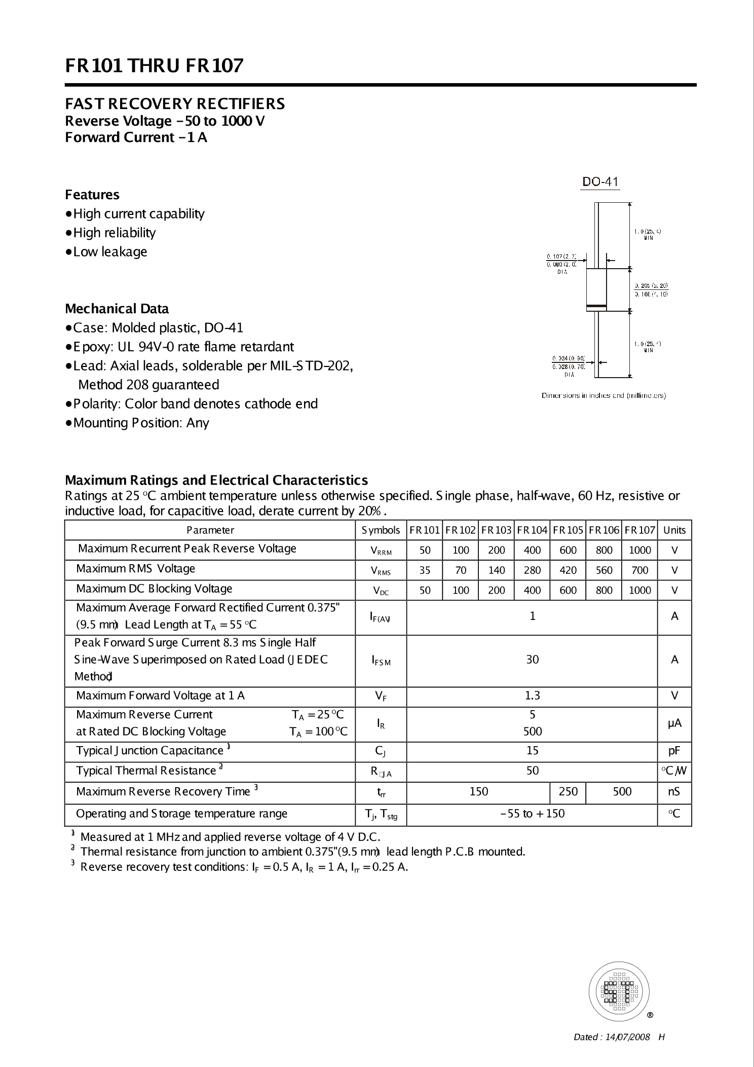 FR107_（ST(先科)）FR107中文资料_价格_PDF手册-立创电子商城