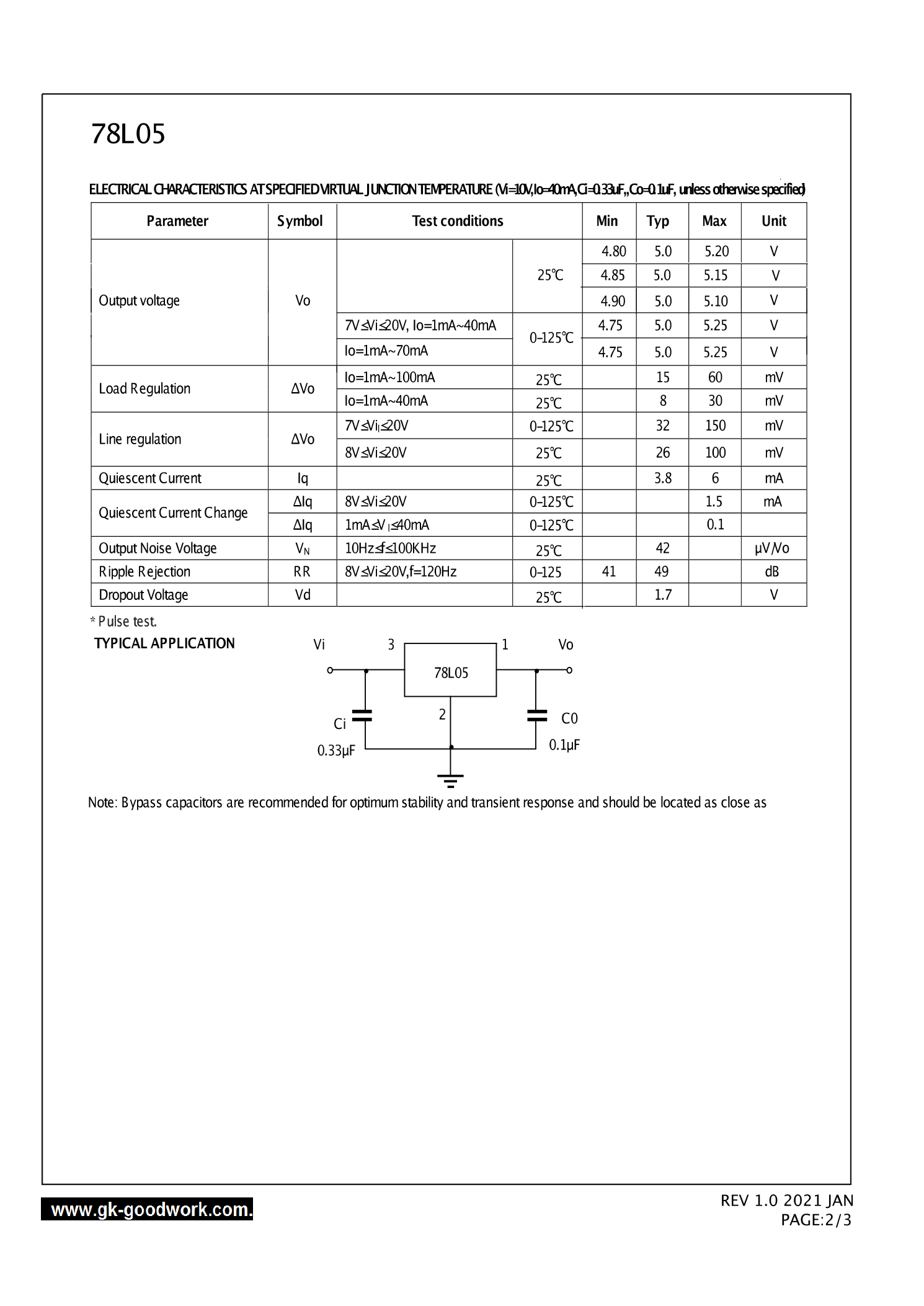 78L05_（GOODWORK(固得沃克)）78L05中文资料_价格_PDF手册-立创电子商城
