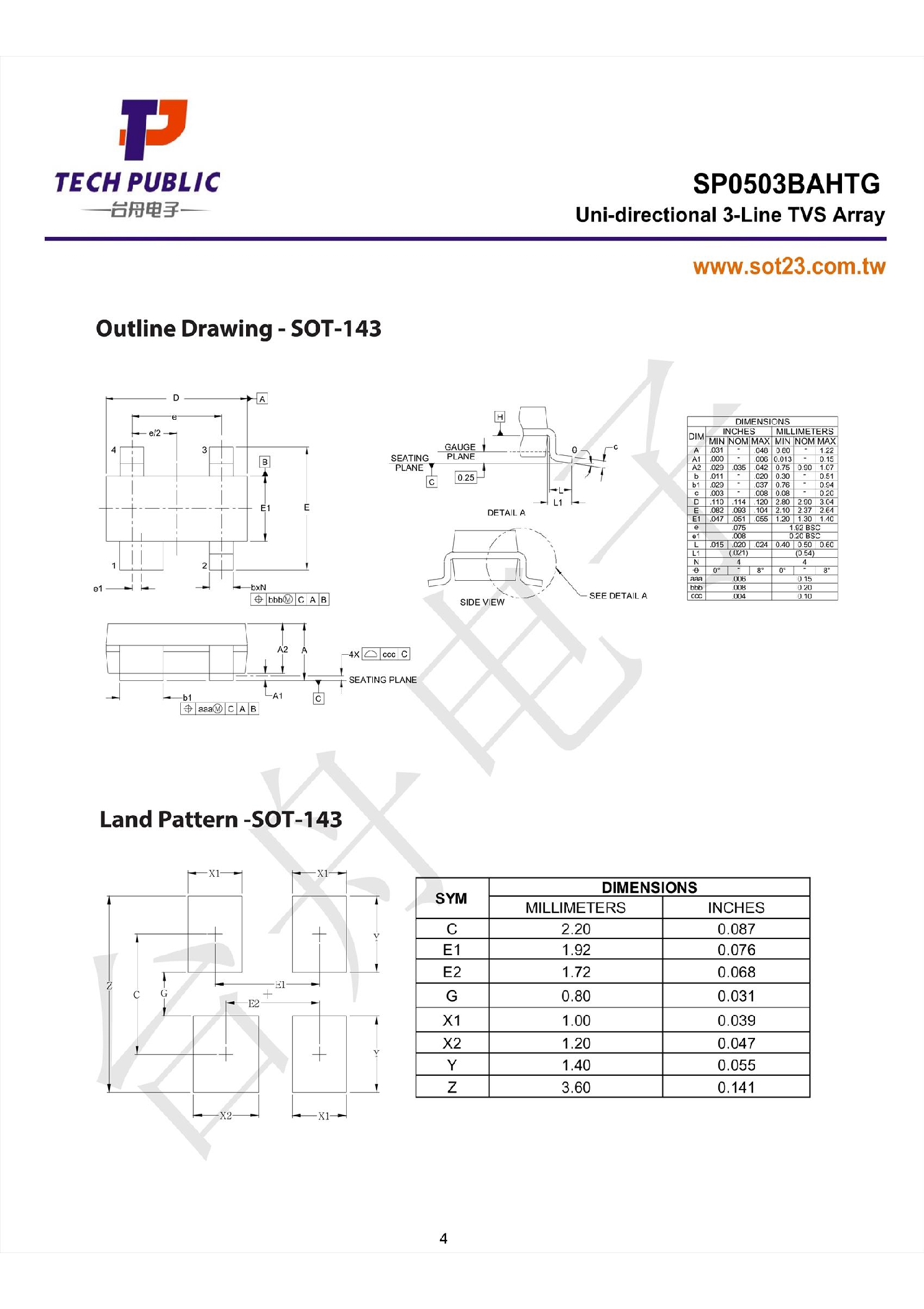 SP0503BAHTG_（TECH PUBLIC(台舟)）SP0503BAHTG中文资料_价格_PDF手册-立创电子商城