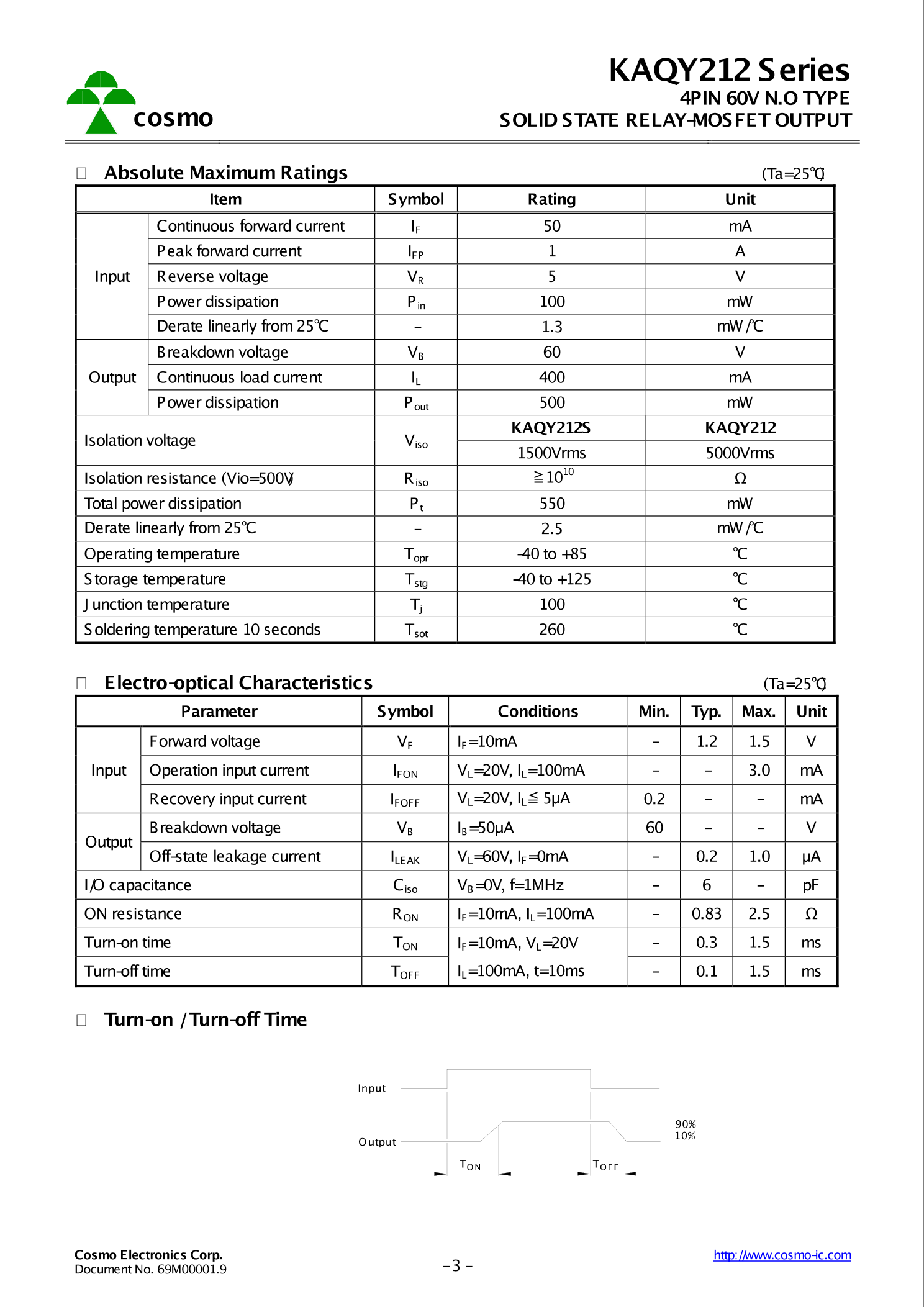 KAQY212S_（cosmo(冠西)）KAQY212S中文资料_价格_PDF手册-立创电子商城