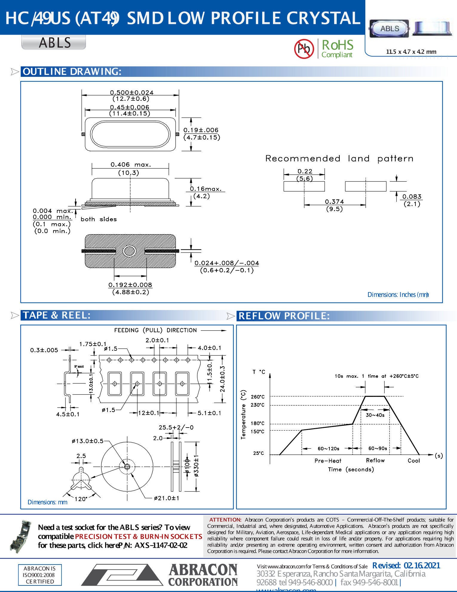 Abls 8 000mhz B2 T （abracon）abls 8 000mhz B2 T中文资料 价格 Pdf手册 立创电子商城