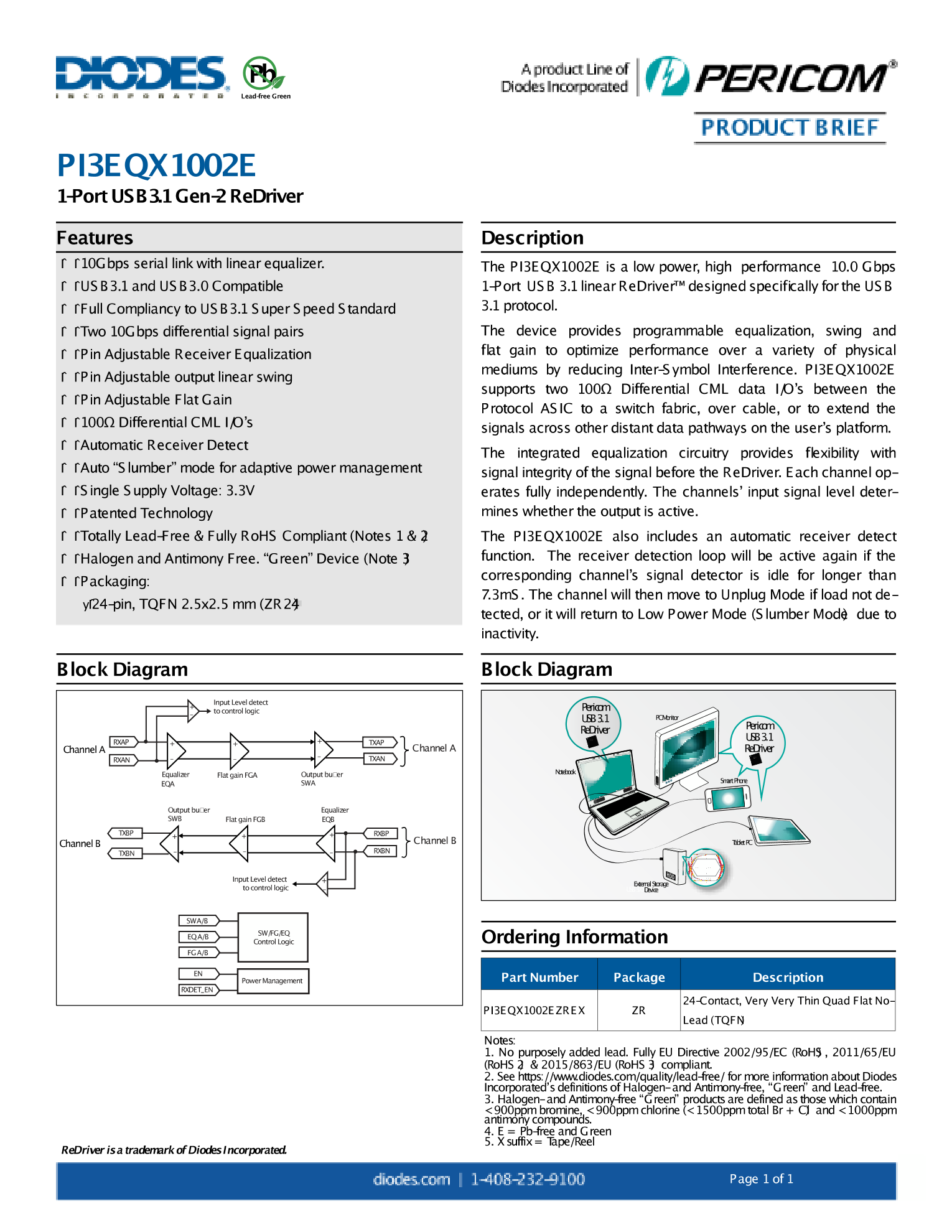 PI3EQX1002EZREX DIODES PI3EQX1002EZREX PDF Pi3eqx1002ezrex diodes pi3eqx1002ezrex pdf