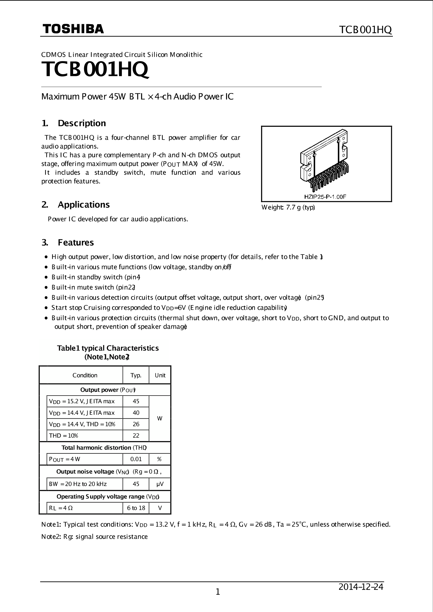 TCB001HQ(Z)_（TOSHIBA(东芝)）TCB001HQ(Z)中文资料_价格_PDF手册-立创电子商城