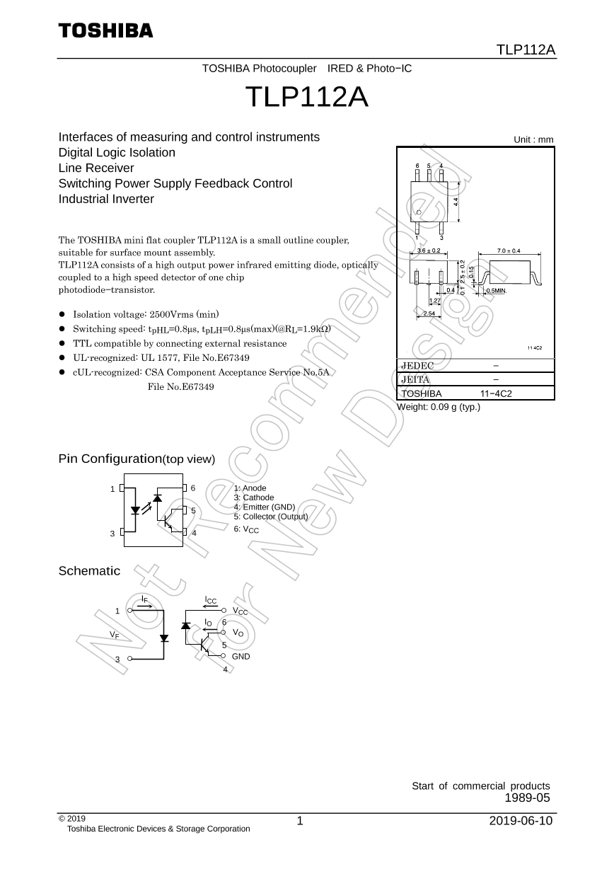 Tl11a Form.pdf TLP112(F)_(TOSHIBA(东芝))TLP112(F)中文资料_价格_PDF手册-立创电子商城