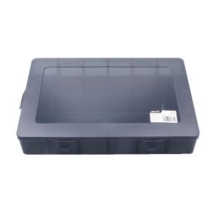 得力（deli） 多功能零件盒收纳盒乐高黑色透明小格子33.5*23*6cm 24格 零件分类盒元件盒工具储物盒