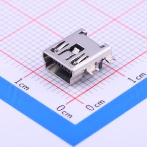 USB连接器 MINI 5P母头 铜壳 沉板1.7mm商品缩略图
