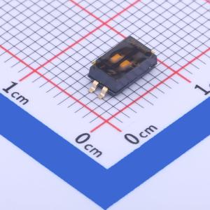 间距1.27mm 平拨,凹槽式 2位拨码开关