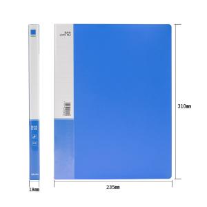 得力5301 A4金属单强力夹+插页袋硬文件夹 大容量试卷资料夹诗朗诵签约夹板(蓝)