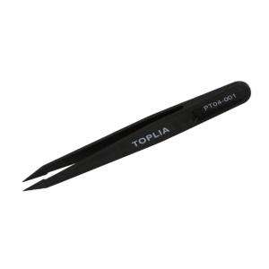 TOPLIA(拓利亚) 防静电纤维特尖镊子 无尘室LED行业手动镊子工具尖嘴圆嘴平头弯头直头扁头