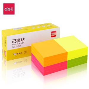 得力9085彩色便利贴 76*76mm便条纸/ 记事贴/ 自粘留言本 办公用品