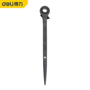 得力（deli ）尖尾棘轮扳手双头套筒扳手两用尖头撬棍套筒 14x17mm