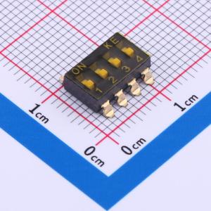 2.54mm 4位贴片平柄贴膜拨码开关