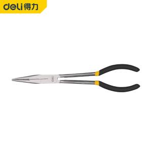 得力（deli） 尖嘴钳尖口钳高碳钢锻造迷你有牙尖咀钳夹持钳小钳子加长型大力钳 加长型尖嘴钳11寸