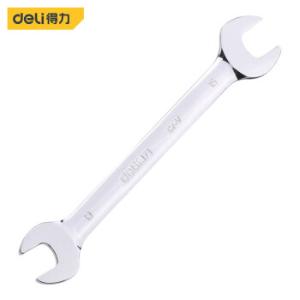得力（deli ）双头呆扳手 镜面双开口扳手双头呆扳手两用双开扳手五金汽修工具 50x55mm