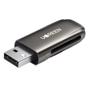 UGREEN(绿联)USB3.0转SD/TF3.0多功能读卡器 铝壳款 双卡单读/深空灰 80552