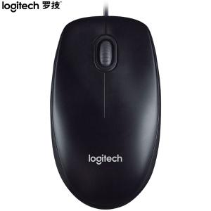 Logitech（罗技） M90有线光电鼠标 电脑笔记本家用鼠标 左右手通用对称鼠标 黑色