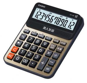 卡西欧(CASIO)DY-120电子办公台式真人发音语音计算器出纳会计财务餐饮菜场酒店音乐抖音计算机 蟠龙金 宽128MM**高176MM