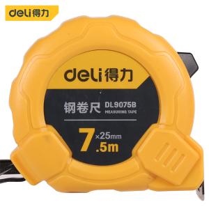 得力（deli） 工具卷尺5米加厚工业级高精度多功能卷尺盒尺子木工耐磨家用 7.5m*25mm手动锁定钢卷尺