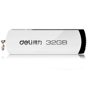 得力3753 U盘 移动存储 高速读写 时尚小巧 金属U盘32G(银色)