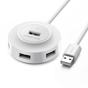 UGREEN(绿联)USB2.0 4口分线器一拖四 OTG集线器多接口转换器type-c扩展HUB集线器拓展坞 CR106白色30255