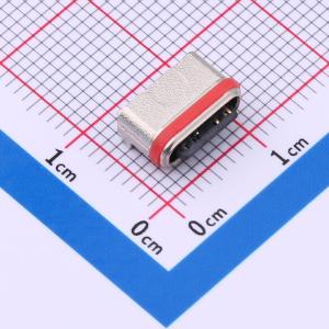 防水TYPE-C 板上6P贴片母座 U型后两脚带柱 锌合金款