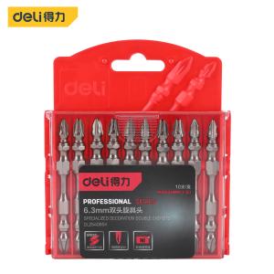 得力（deli）专业装修6.3双头旋具头PH2×65小S2