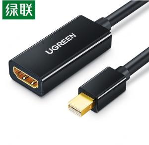 UGREEN(绿联)Mini DP转HDMI转换器线 高清转接头适用Surface苹果Mac雷电接口 1080P 黑色10461