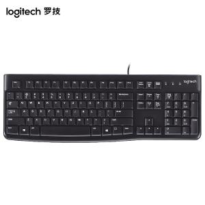 Logitech（罗技） K120有线键盘 USB口电脑笔记本商务办公键盘 全尺寸键盘920-002583 黑色